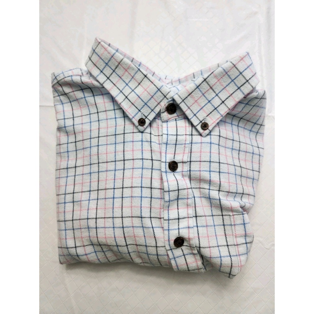 Johnnie O Shirt Mens Extra Large Blue Check Butch Prepformance Button Down Adult
